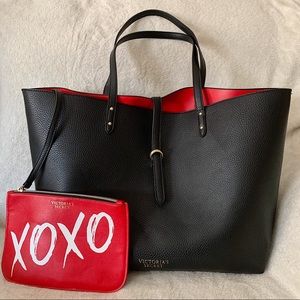 Victoria’s Secret Black & Red Tote w/ Pouch